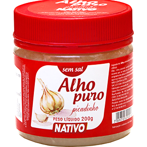 Alho Puro Picado Sem Sal - 250gr